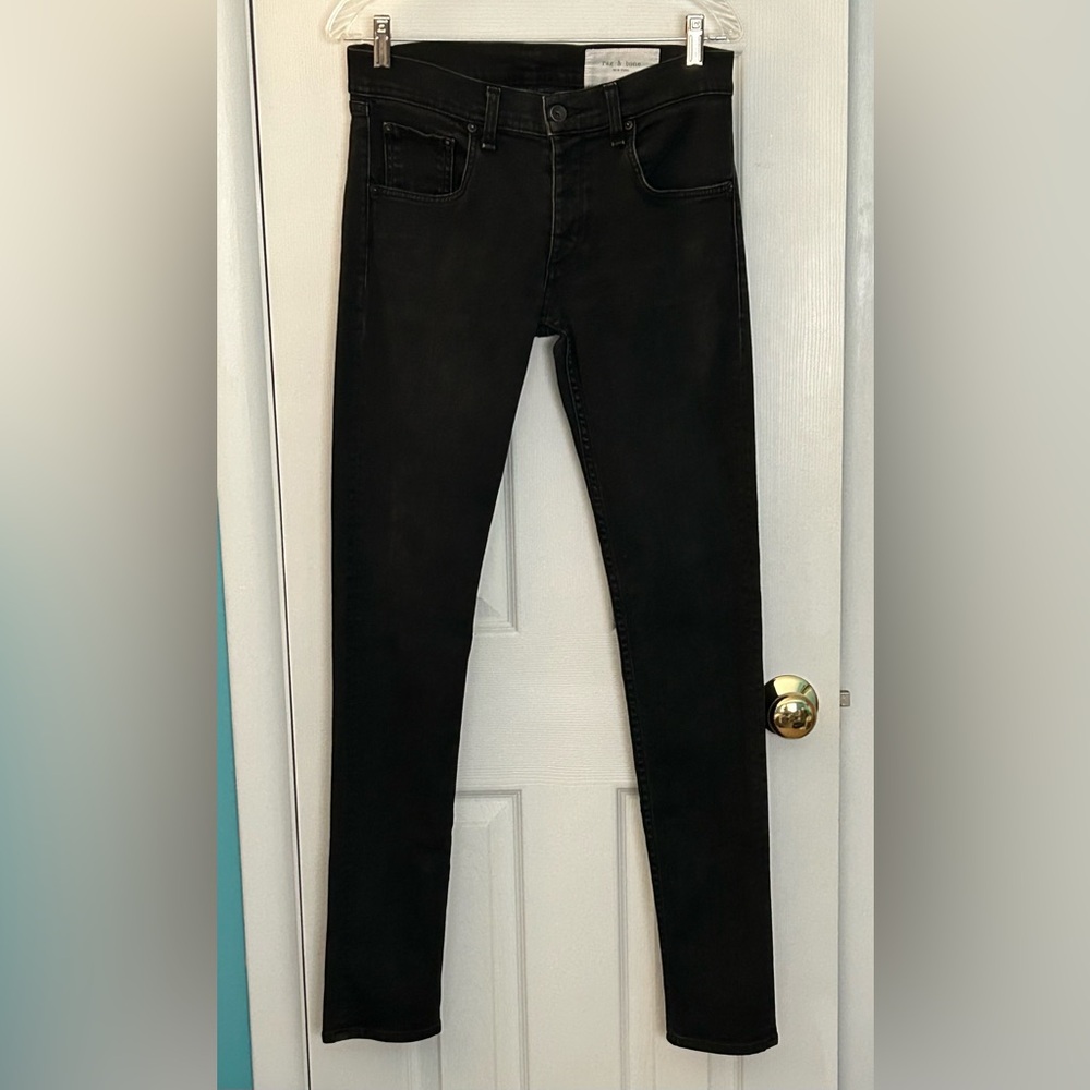 Rag & Bone Fit 1 Extra Slim Button Fly Men’s Jeans Size 31 Black